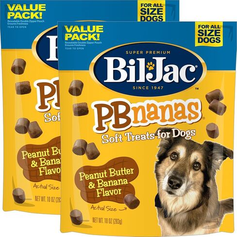Bil-Jac Pbnanas Soft Dog Treats, 10 Ounce (Pack Of 2) Natural Peanut Butter Food For Your Healthy Puppy in Kuwait