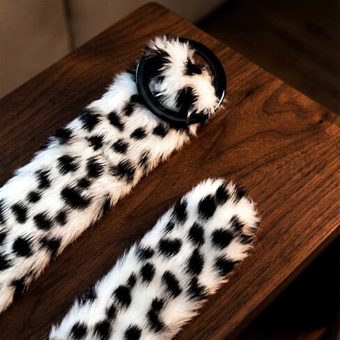 Faux Fur Leopard Belt Women Furry Belt Chunky Waist Belts Vintage Fashion Accessory Dresses and Pants in Kuwait