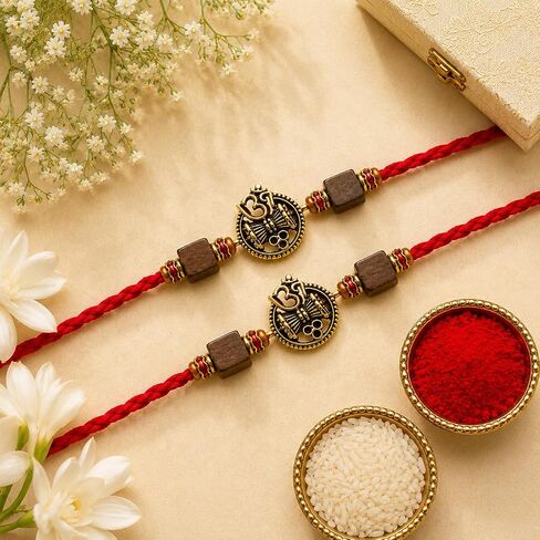 أنا جواهر تصميم راخي مع بطاقة Rakshabandhan للرجال/Bro/Brother (R346-2) (حزمة 2) in Kuwait