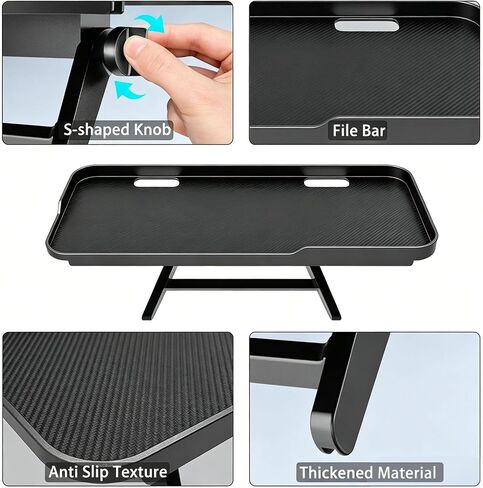 ويسوكي حامل تخزين علوي لشاشة التلفزيون بلون اسود، حامل تثبيت علوي لشاشة الكمبيوتر قابل للتعديل مع منصة 13 انش/33 سم لمكبرات الصوت والراوتر وقضبان الصوت ووحدة التحكم في الالعاب in Kuwait