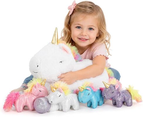 Tezituor 43in Giant Rainbow Pink Unicorn Pillow - Soft, Huggable Plush Toy for Kids & Teens for Birthdays, Christmas, Valentine's Day | Unique Decor for Bedrooms in Saudi Arabia