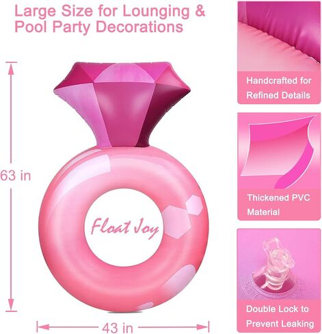 Float Joy Bachelorette Pool Floats for Adults Inflatable Diamond Ring Floatie Bachelorette Party Favors Bride Pink Pool Float for Engagement Wedding Bachelorette Pool Party in Kuwait