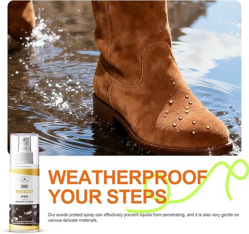 Waterproof Shoe Spray Protector: PFAS-Free Non-Aerosol Stain & Water Repellent Treatment for Hiking, Travel & Everyday Shoe Care for Leather Suede Nubuck Sneakers & Boots 5.4oz in Kuwait