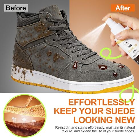 Waterproof Shoe Spray Protector: PFAS-Free Non-Aerosol Stain & Water Repellent Treatment for Hiking, Travel & Everyday Shoe Care for Leather Suede Nubuck Sneakers & Boots 5.4oz in Kuwait