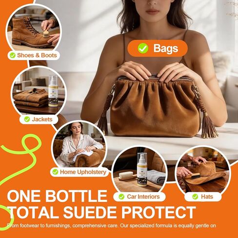 Waterproof Shoe Spray Protector: PFAS-Free Non-Aerosol Stain & Water Repellent Treatment for Hiking, Travel & Everyday Shoe Care for Leather Suede Nubuck Sneakers & Boots 5.4oz in Kuwait