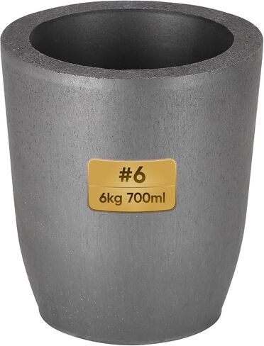 1kg/150ml Graphite Crucible, Silicon Carbide Clay Furnace Cup | Rated 1800°C/3272°F, SiC-clay Bonded, for Foundry Casting Gold Silver Copper Aluminum, Fits Propane & Induction Furnace in Kuwait