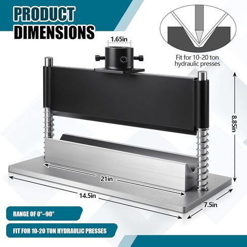 Moxweyeni 12" Press Brake Attachment for 12-20 Ton Hydraulic Presses, 12" Max Bending Length 0°-90° Adjustable Angle Dual Spring Return Design Fits Standard Workshop Hydraulic Presses in Kuwait