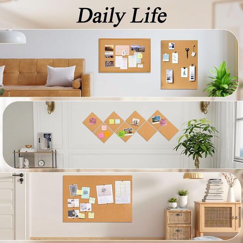 Cork Board Roll 16in×12ft, Cuttable Cork Sheet with 1/4 Inch Thick Multi-Use Cork Mat for Wall Decor, Bulletin Board, Office, School, Home & Craft Projects in Kuwait