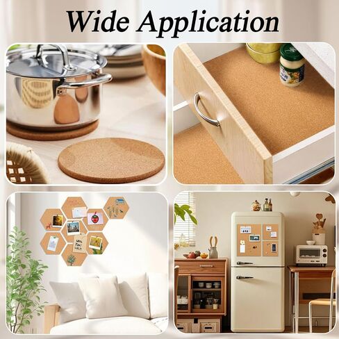 Cork Board Roll 16in×12ft, Cuttable Cork Sheet with 1/4 Inch Thick Multi-Use Cork Mat for Wall Decor, Bulletin Board, Office, School, Home & Craft Projects in Kuwait