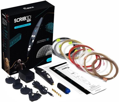 SCRIB3D PRO 3D Printing Pen Set, Design and Prototyping Tool for Creative Professionals, Includes Speciality Plastic Materials, Interchangeable Nozzle Set and DoodlePad in Kuwait