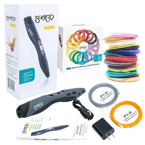 SCRIB3D Advanced 3D Printing Pen with 2 Starter Colors and PLA Refill Pack with 20 Assorted Colors in Kuwait
