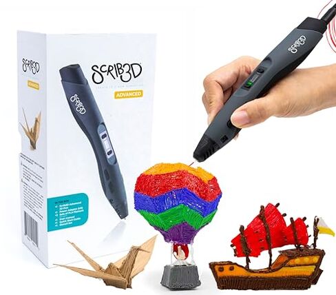 SCRIB3D Advanced 3D Printing Pen with 2 Starter Colors and PLA Refill Pack with 20 Assorted Colors in Kuwait