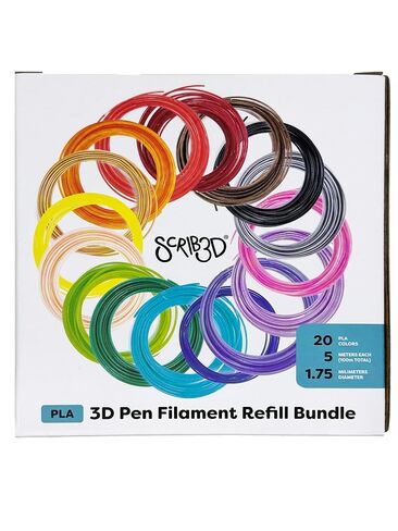 SCRIB3D Advanced 3D Printing Pen with 2 Starter Colors and PLA Refill Pack with 20 Assorted Colors in Kuwait