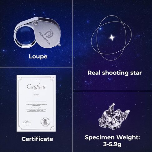 Authentic Meteorite Rock Gift Box – Real Space Rock with Certificate, Magnifying Glass & PE Display Case – Unique Outer Space Gift for Kids & Adults in Kuwait