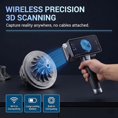 EinScan Rigil Lite 3D Scanner for 3D Printing Triple Mode 17+17 Crossed 7 Parallel Laser Lines 24GB RAM 512GB SSD 64GB Storage – All in One Wireless Handheld Digitizer for Design Reverse Engineering in Kuwait