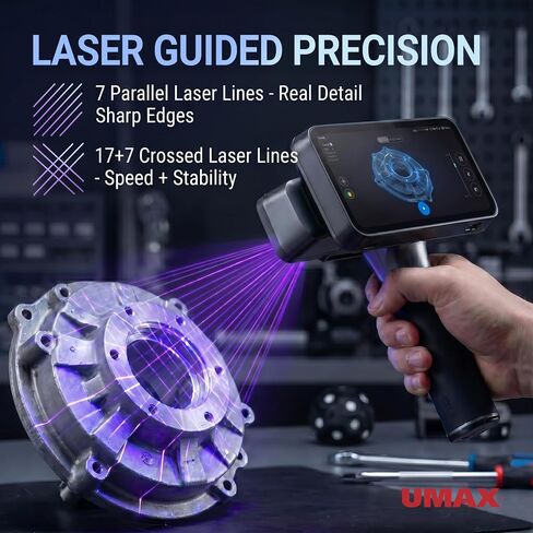 EinScan Rigil Lite 3D Scanner for 3D Printing Triple Mode 17+17 Crossed 7 Parallel Laser Lines 24GB RAM 512GB SSD 64GB Storage – All in One Wireless Handheld Digitizer for Design Reverse Engineering in Kuwait