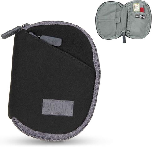 USA Gear Asthma Inhaler Case - Inhaler Holder Travel Pouch with Built-in Belt Loop, Weather Resistant, Interior Accessory Pockets, Durable Neoprene with Zipper Closure for Adults and Kids (Black) in Kuwait