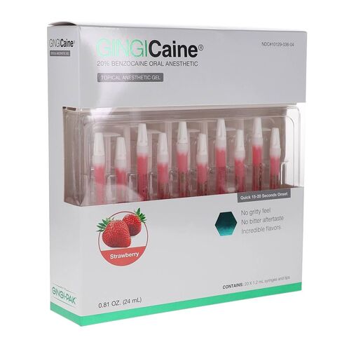 House Brand 20118S Gingicaine Topical Syringe Strawberry Sample 1.2 mL in Kuwait