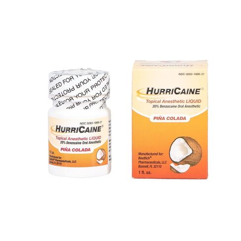 1886-31 Hurricaine Topical Liquid 20% Benzocaine Pina Colada 1 Oz in Kuwait