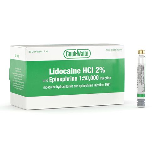 1628262 كوك وايت ليدوكائين HCL 2% 1:50K 50/Bx in Kuwait