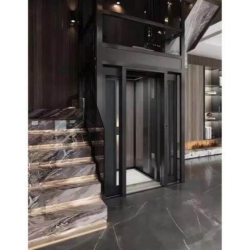 Luxury Indoor Elevator with Smart Door Lock, Mini Electric Home Elevator, Silent Oil Pump Sightseeing Lift with Complete Anti-Fall Protection for Countryside Manor & Villa Duplex Courtyard in Kuwait