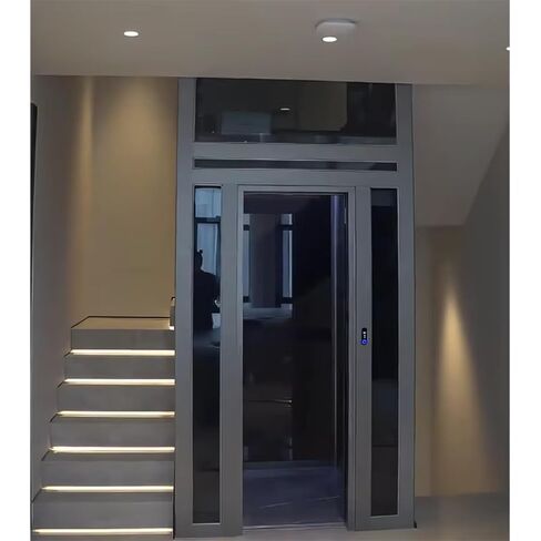 Luxury Indoor Elevator with Smart Door Lock, Mini Electric Home Elevator, Silent Oil Pump Sightseeing Lift with Complete Anti-Fall Protection for Countryside Manor & Villa Duplex Courtyard in Kuwait