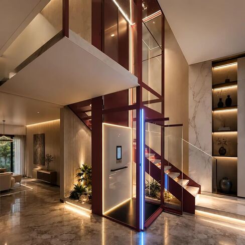 Luxury Traction Drive Elevator, Compact Automatic Electric Home Elevator with Height Limit Protection for Country House & Small Studio Office Interior in Kuwait
