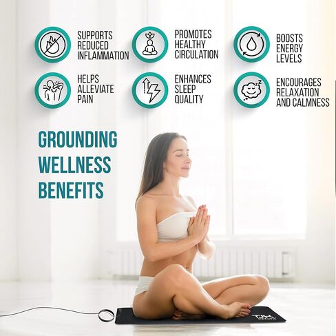 Grounding Mat for Feet - Earthing Pad Kit Earth Ground Therapy for Improved Sleep Better Sleeping Reduced Pain - Earth Grounded Mouse Pads Health Wellness Mats for Bed Desk Chair Yoga in Kuwait