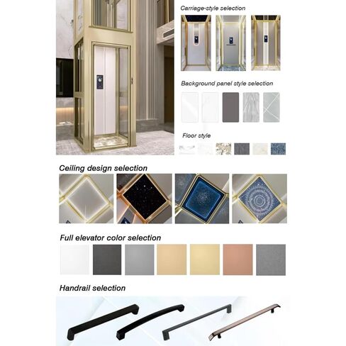 Compact Electric Home Elevator, Premium Indoor Elevator with One-Click Call System, Wood Veneer & Stainless Steel Optional Cabin, for Private Manor & Village Retail Loft in Kuwait