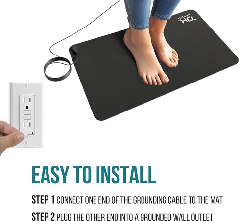 Grounding Mat for Feet - Earthing Pad Kit Earth Ground Therapy for Improved Sleep Better Sleeping Reduced Pain - Earth Grounded Mouse Pads Health Wellness Mats for Bed Desk Chair Yoga in Kuwait