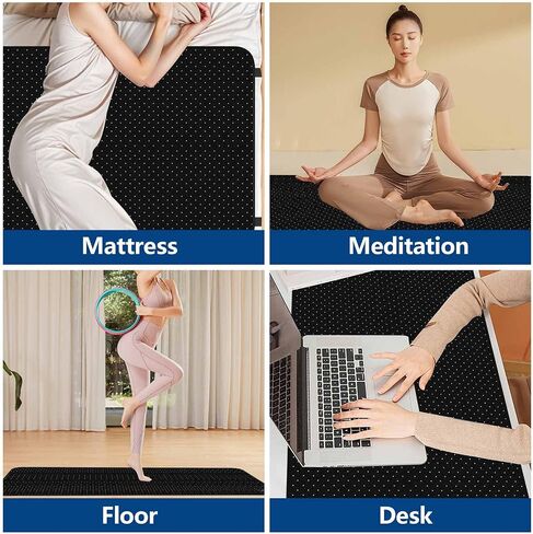 Grounding Mat for Bed, Grounding Mat for Sleeping, Tear-Resistant PU Leather Grounding Pad with Cord, Mattress Size Grounding Mat King (27"x78", Charcoal) in Kuwait