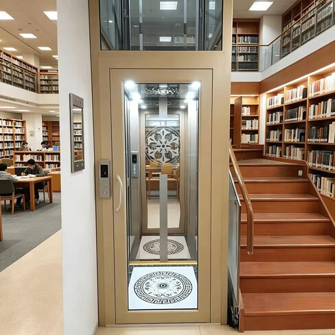 Mini Traction Drive Elevator, Premium Electric Home Elevator with Galvanized Rustproof Frame and Redundant Brake Device for Private Mansion & Neighborhood Boutique Shop in Kuwait