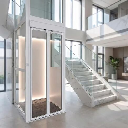 Custom Traction Drive Elevator, Modern Electric Home Elevator, Large-Diameter Wire Rope Lift with Anti-Drop for Rural Cottage & Luxury Duplex Courtyard in Kuwait