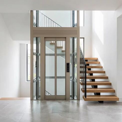 Custom Traction Drive Elevator, Modern Electric Home Elevator, Large-Diameter Wire Rope Lift with Anti-Drop for Rural Cottage & Luxury Duplex Courtyard in Kuwait