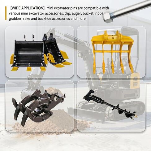 6PCS 0.98in/25mm Mini Excavator Pins Fit for Link Pin for Mini Excavator Hydraulic Thumb Clip, Auger, Bucket, Ripper, Grabber, Rake Small Digger Accessories and Backhoe Accessories in Kuwait