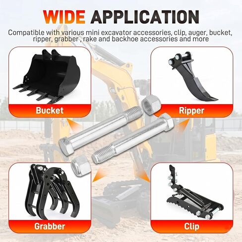 6PCS 0.98in/25mm Mini Excavator Pins Fit for Link Pin for Mini Excavator Hydraulic Thumb Clip, Auger, Bucket, Ripper, Grabber, Rake Small Digger Accessories and Backhoe Accessories in Kuwait