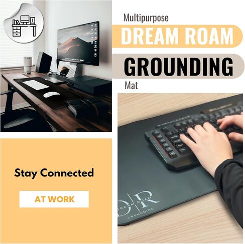 حصيرة التأريض للسرير والمكتب والقدمين | وسادة أرضية موصلة متعددة الأغراض مع محول أمان وسلكين (واحد إضافي كهدية)، 35.5 بوصة × 16 بوصة - ضمان لمدة عامين من Dream Roam Grounding in Kuwait