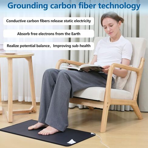 Grounding Mat,Relieve Inflammation and Pain, Promote Blood Circulation, Reduce Stress, Suitable for Various Occasions Such As Offices and Homes. 15 ft Grounding Wire and Conductive Test Pen(16"x24") in Kuwait