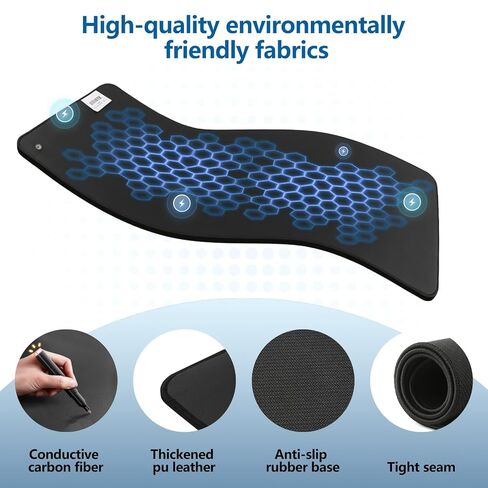 Grounding Mat,Relieve Inflammation and Pain, Promote Blood Circulation, Reduce Stress, Suitable for Various Occasions Such As Offices and Homes. 15 ft Grounding Wire and Conductive Test Pen(16"x24") in Kuwait