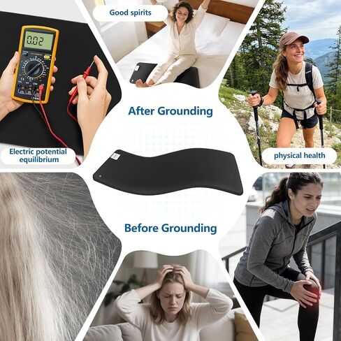 Grounding Mat,Relieve Inflammation and Pain, Promote Blood Circulation, Reduce Stress, Suitable for Various Occasions Such As Offices and Homes. 15 ft Grounding Wire and Conductive Test Pen(16"x24") in Kuwait
