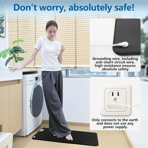 Grounding Mat,Relieve Inflammation and Pain, Promote Blood Circulation, Reduce Stress, Suitable for Various Occasions Such As Offices and Homes. 15 ft Grounding Wire and Conductive Test Pen(16"x24") in Kuwait