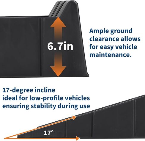Garvee Heavy Duty Car Ramps for Oil Change, 12,000 LB(5 T) Capacity, Low Profile 6.25 in Lift Vehicle Service Ramps, Non-Slip & Portable for Trucks, SUVs, Cars (2-Pack) in Kuwait