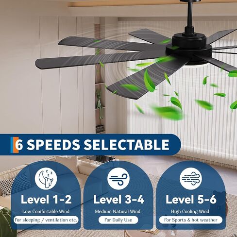 IDEALHOUSE 72 Inch Ceiling Fan with Light and Remote, 3CCT Dimmable, 8 Blades 6 Speed Reversible Quiet DC Motor, Large Ceiling Fan for Kitchen, Patio, Farmhouse, Living Room, Indoor/Outdoor in Kuwait
