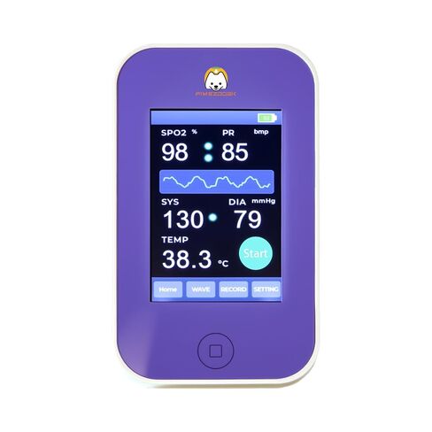 Veterinary Monitor, Rechargeable Built-in Lithium Battery,LCD Touch Screen, Blood Pressure, SpO2, Pulse Rate & Temperature Monitoring for Dogs and Cats in Kuwait