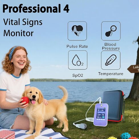 Veterinary Monitor, Rechargeable Built-in Lithium Battery,LCD Touch Screen, Blood Pressure, SpO2, Pulse Rate & Temperature Monitoring for Dogs and Cats in Kuwait