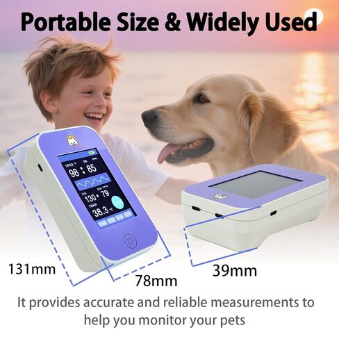Veterinary Monitor, Rechargeable Built-in Lithium Battery,LCD Touch Screen, Blood Pressure, SpO2, Pulse Rate & Temperature Monitoring for Dogs and Cats in Kuwait