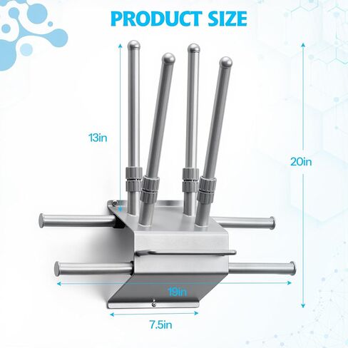 X Ray Apron Rack, Heavy Duty Stainless Steel Lead Apron Hanger Wall Mounted, 4 Rotating Arms & Glove Rack for X-Ray Techs/Clinics in Kuwait