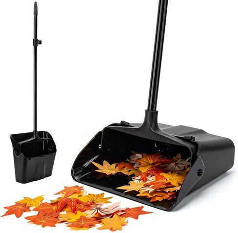 Dustpan with Long Handle, 37’’ Upright Dust Pan, Heavy Duty Standing up Dustpans for Indoor, Outdoor, Home, Office, Commercial, Industrial, Shop in Kuwait