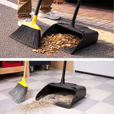 Dustpan with Long Handle, 37’’ Upright Dust Pan, Heavy Duty Standing up Dustpans for Indoor, Outdoor, Home, Office, Commercial, Industrial, Shop in Kuwait