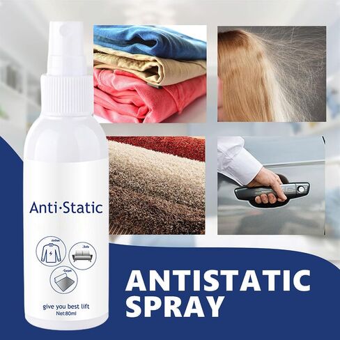 Antistatic Spray for Clothes – 80 ml Bottle Instantly Removes Static Electricity Hair and Fabric – Instant Anti-Frizz Fabric Softener for Clothes and Rugs in Kuwait